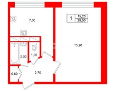 1-комн. кв. 29.5 м² 1/9 этаж