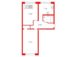 2-комн. кв. 44.4 м² 2/5 этаж