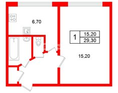 1-комн. кв. 29.3 м² 9/9 этаж