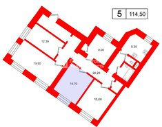 Комната 15.7 м² в 5-комн. кв. 4/10 этаж