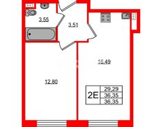 1-комн. кв. 36.5 м² 3/18 этаж