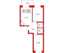 2-комн. кв. 55.9 м² 18/18 этаж
