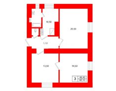 3-комн. кв. 65.1 м² 3/3 этаж