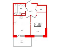 1-комн. кв. 41 м² 5/8 этаж