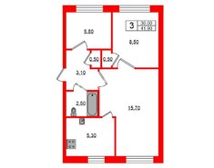 3-комн. кв. 41.9 м² 2/5 этаж