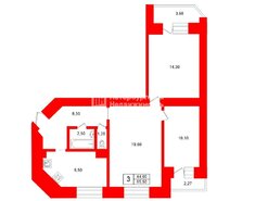 3-комн. кв. 65.5 м² 7/16 этаж