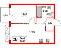 1-комн. кв. 33.8 м² 12/12 этаж