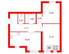 2-комн. кв. 69.8 м² 1/3 этаж