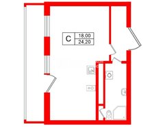 Студия 24.2 м² 3/11 этаж
