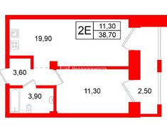 1-комн. кв. 38.7 м² 12/12 этаж