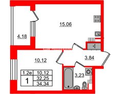 1-комн. кв. 32.25 м² 4/5 этаж