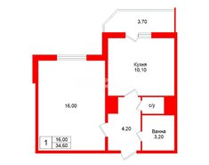 1-комн. кв. 34.6 м² 14/23 этаж
