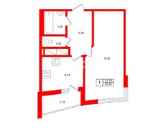 1-комн. кв. 38 м² 10/14 этаж