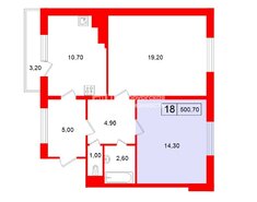 Комната 14.3 м² в 18-комн. кв. 13/16 этаж