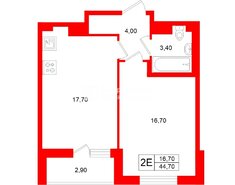 1-комн. кв. 44.7 м² 16/18 этаж