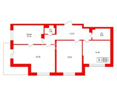 3-комн. кв. 92.6 м² 19/25 этаж