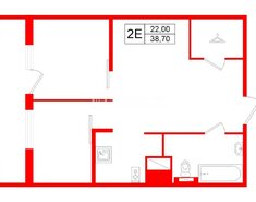 1-комн. кв. 38.7 м² 3/26 этаж