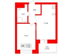 1-комн. кв. 31 м² 7/9 этаж