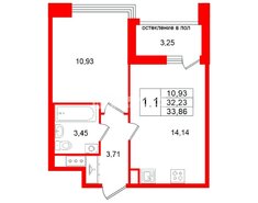 1-комн. кв. 32.23 м² 5/12 этаж