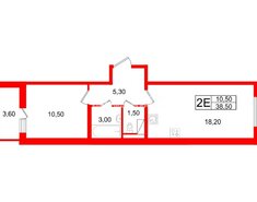 1-комн. кв. 38.5 м² 3/13 этаж