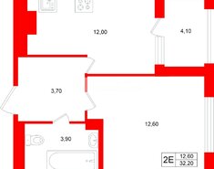 1-комн. кв. 32.2 м² 8/25 этаж