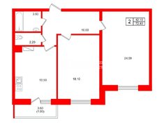2-комн. кв. 72.1 м² 2/8 этаж