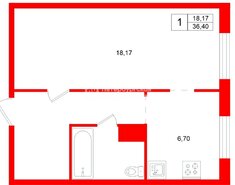 1-комн. кв. 36.4 м² 2/3 этаж