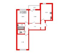 3-комн. кв. 58.8 м² 18/24 этаж