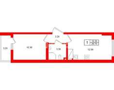 1-комн. кв. 29.7 м² 12/24 этаж