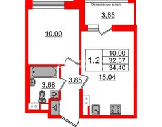 1-комн. кв. 32.57 м² 9/12 этаж