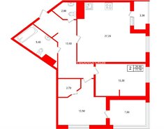 2-комн. кв. 77.7 м² 6/10 этаж