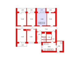 Комната 12.8 м² в 12-комн. кв. 12/15 этаж