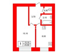 1-комн. кв. 29.8 м² 7/9 этаж