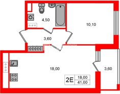 1-комн. кв. 37 м² 8/15 этаж