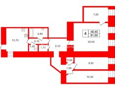 4-комн. кв. 81 м² 4/5 этаж
