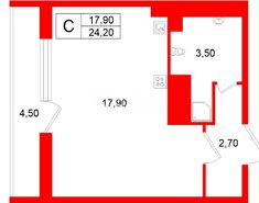 Студия 24.2 м² 8/12 этаж