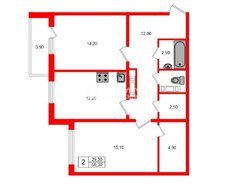 2-комн. кв. 65.3 м² 7/16 этаж