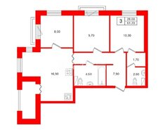 3-комн. кв. 61.7 м² 7/12 этаж