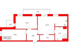 2-комн. кв. 68.9 м² 7/20 этаж