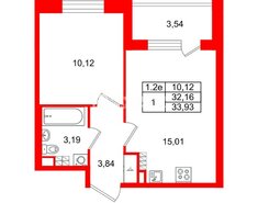 1-комн. кв. 32.16 м² 5/5 этаж