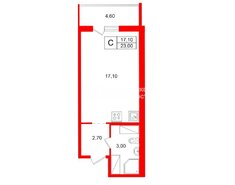 Студия 23 м² 7/24 этаж