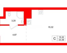 Студия 23.39 м² 4/11 этаж