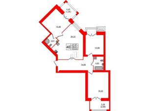 Квартира в ЖК Листва, 3 комнатная, 103.63 м², 8 этаж
