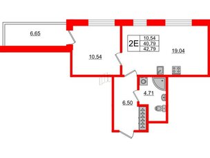 Апартаменты в ЖК Берег. Курортный, 1 комнатные, 42.79 м², 3 этаж