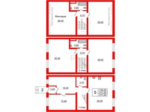 Квартира в ЖК Невская усадьба, 5 комнатная, 211 м², 1 этаж