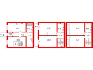 Квартира в ЖК Невская усадьба, 5 комнатная, 168 м², 1 этаж