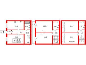 Квартира в ЖК Невская усадьба, 5 комнатная, 167.9 м², 1 этаж