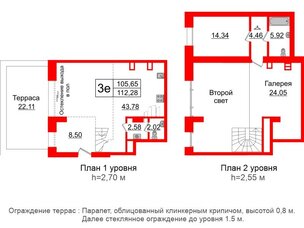 Апартаменты в ЖК 'Imperial Club', 1 комнатные, 105.65 м², 1 этаж