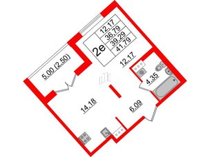 Квартира в ЖК Образцовый квартал, 1 комнатная, 36.79 м², 4 этаж