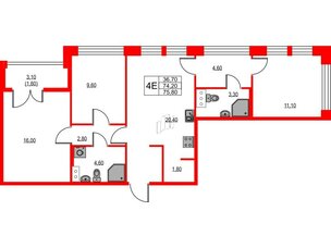 Квартира в ЖК NEWПИТЕР, 2 комнатная, 55.7 м², 8 этаж